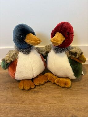 Mallard Duck Plush Stuffed Animal Lot of 2 Bird Plush Toys 10”